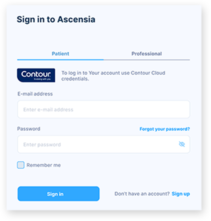 Glucocontro Login Screenshot